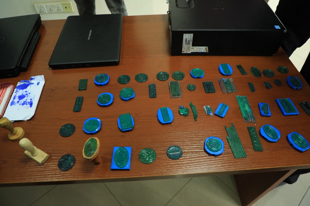 Some of forged stamps Rwabukwisi was found with.  
