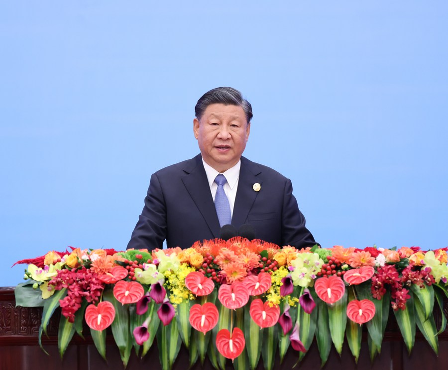 Chinese President Xi Jinping attends the opening ceremony of the third Belt and Road Forum for International Cooperation and delivers a keynote speech at the Great Hall of the People in Beijing, capital of China, Oct. 18, 2023. (Xinhua/Wang Ye)