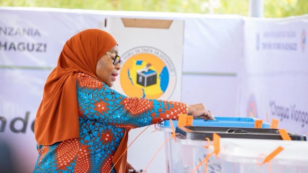 The electoral body, as reported by AP quoting state TV, announced that President Hassan had taken an early lead, securing 96.99% of the votes in the initial tally from eight constituencies.