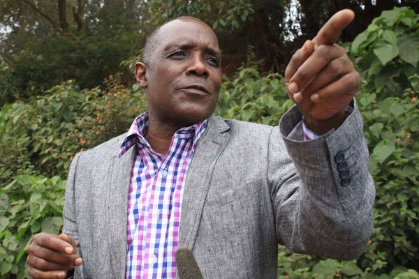 National Land Commission chairman Muhammad Swazuri addresses journalists in Marua, Nyeri County, on July 14, 2016.