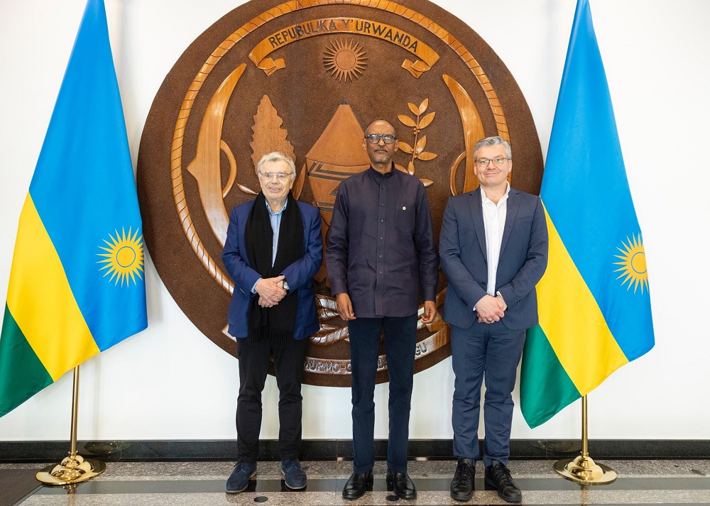 President Paul Kagame hosted Daniel Julien, Founder and CEO of Teleperformance, and Thomas Mackenbrock, Deputy CEO of the company, on Wednesday, April 9, 2025.