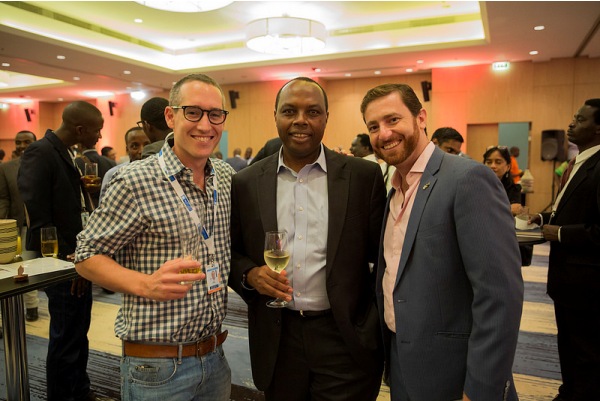 The CEO of RDB,Francis Gatare (in the middle) with participants of Global African Investment Summit