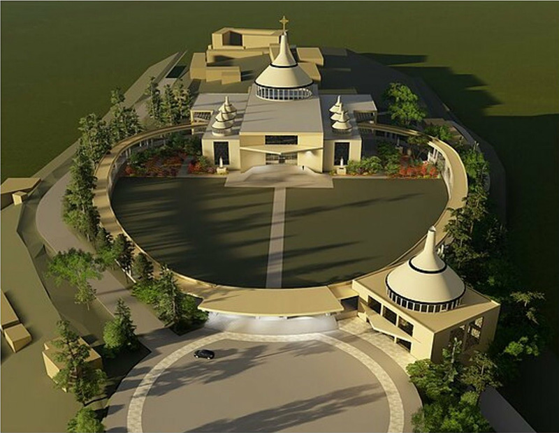 An artistic impression of the proposed Kibeho basilica in Nyaruguru District. 