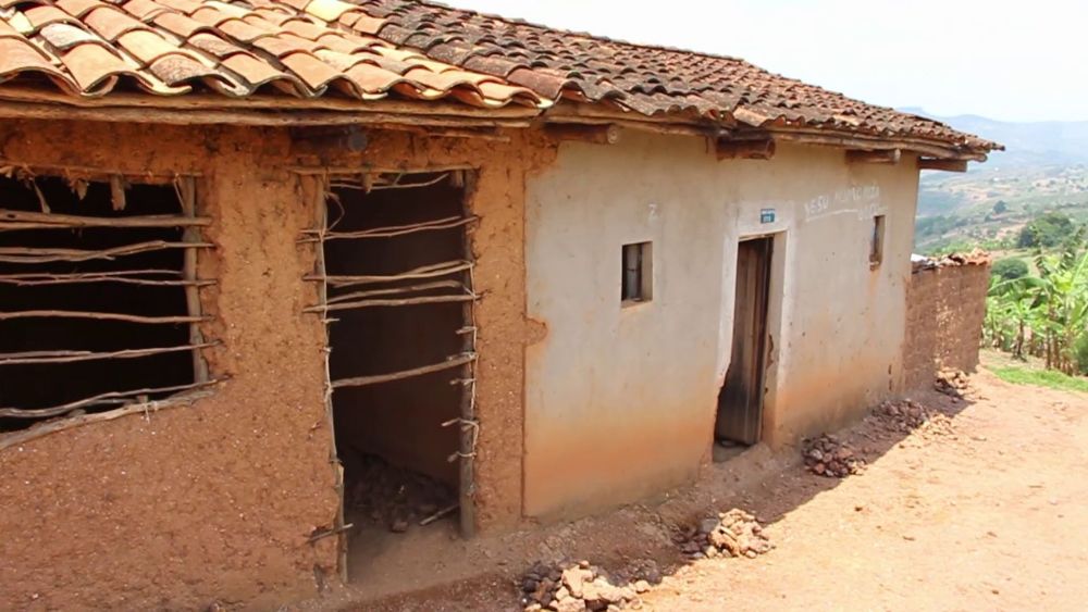 The house the family lives in is almost destroyed