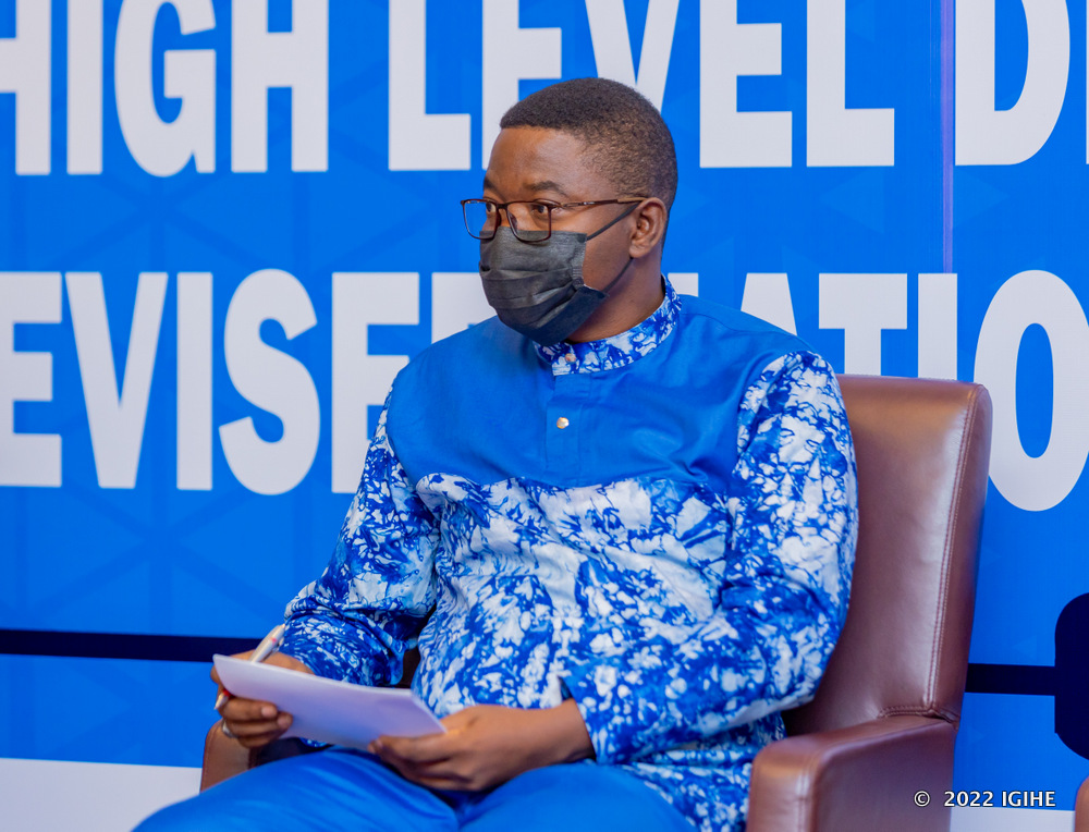 Silas Ngayaboshya, the Director-General of Gender Promotion and Women Empowerment at the Ministry of Gender and Family Promotion featuring in a panel discussion. 