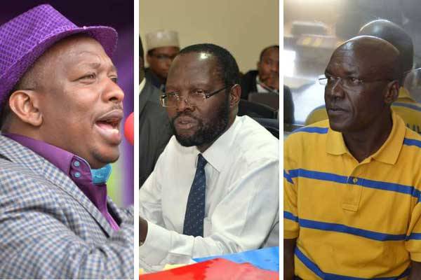 From left, Senators Mike Sonko (Nairobi), Anyang' Nyong'o (Kisumu) and Boni Khalwale (Kakamega) are among those eyeing governorships.