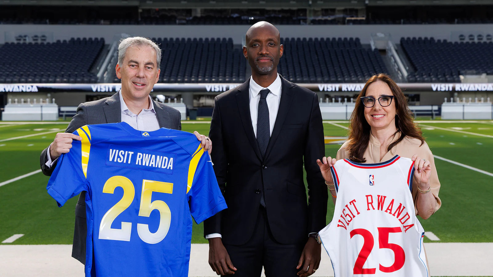 The “Visit Rwanda” logo will appear on all Clippers game and practice jerseys.