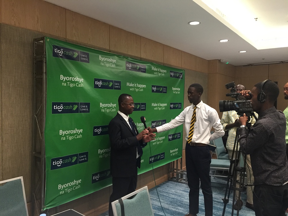 Tigo CEO Philip Amoateng addresses the media following the launch of Tigo Cash bank integration. Courtesy photo.