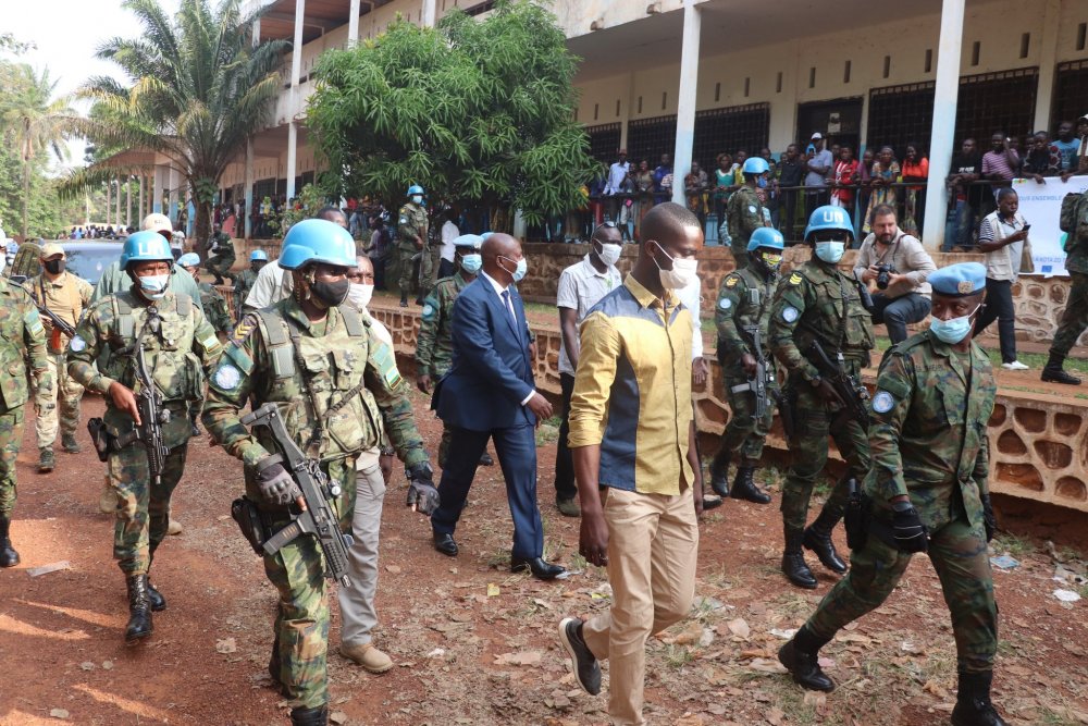 Rwandan peacekeepers escorted CAR president to polling station.  
