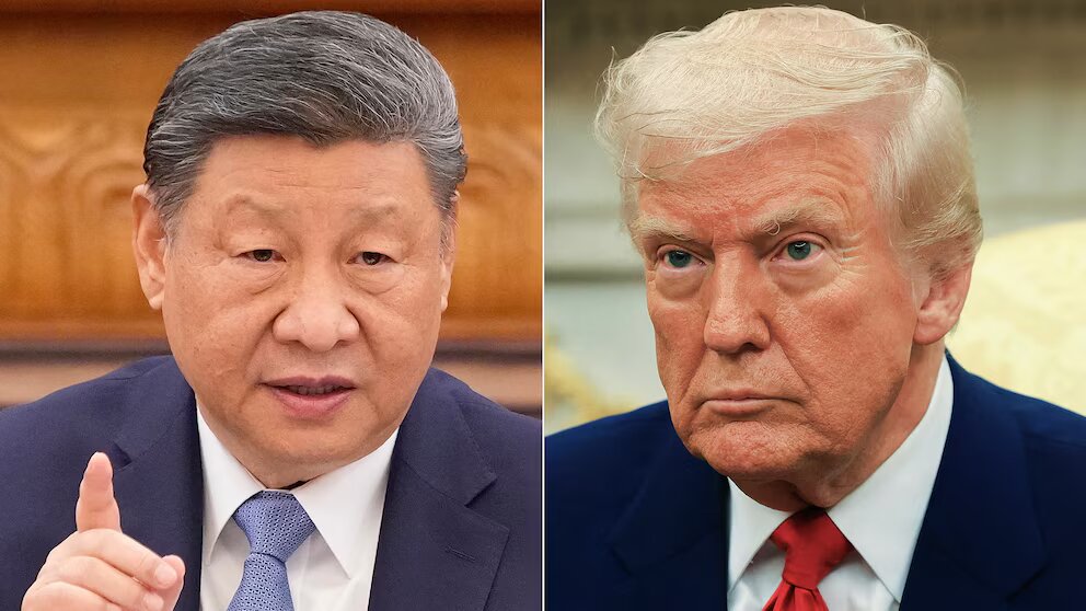 A side-by-side image of Chinese President Xi Jinping and his U.S. counterpart, Donald Trump. On Friday, China announced a dramatic increase in tariffs on U.S. goods—from 84% to 125%—in retaliation for President Trump’s decision earlier this week to raise U.S. duties on Chinese imports to a staggering 145%.