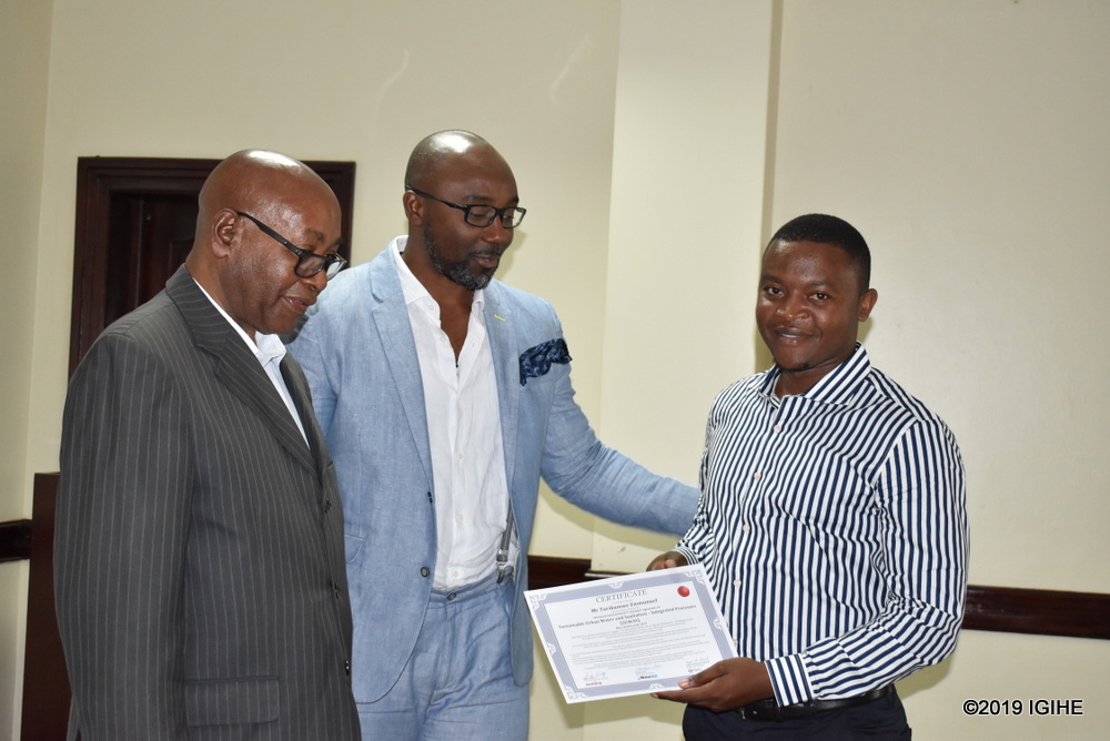 Eng. Emmanuel Turikumwe said his project focused on preservation of public water taps and reducing wasted water.