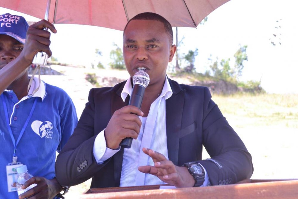 The coordinator of  GCS Rwanda, Twagirayezu Aimable at the graduation ceremony.