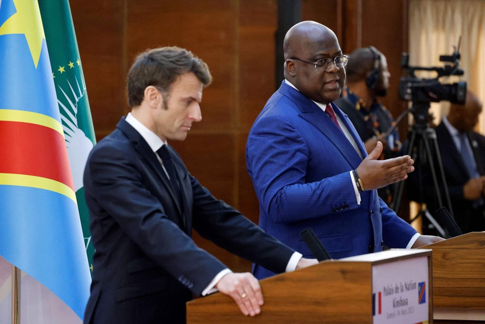 French President Emmanuel Macron with his counterpart of DRC, Felix Tshisekedi. 