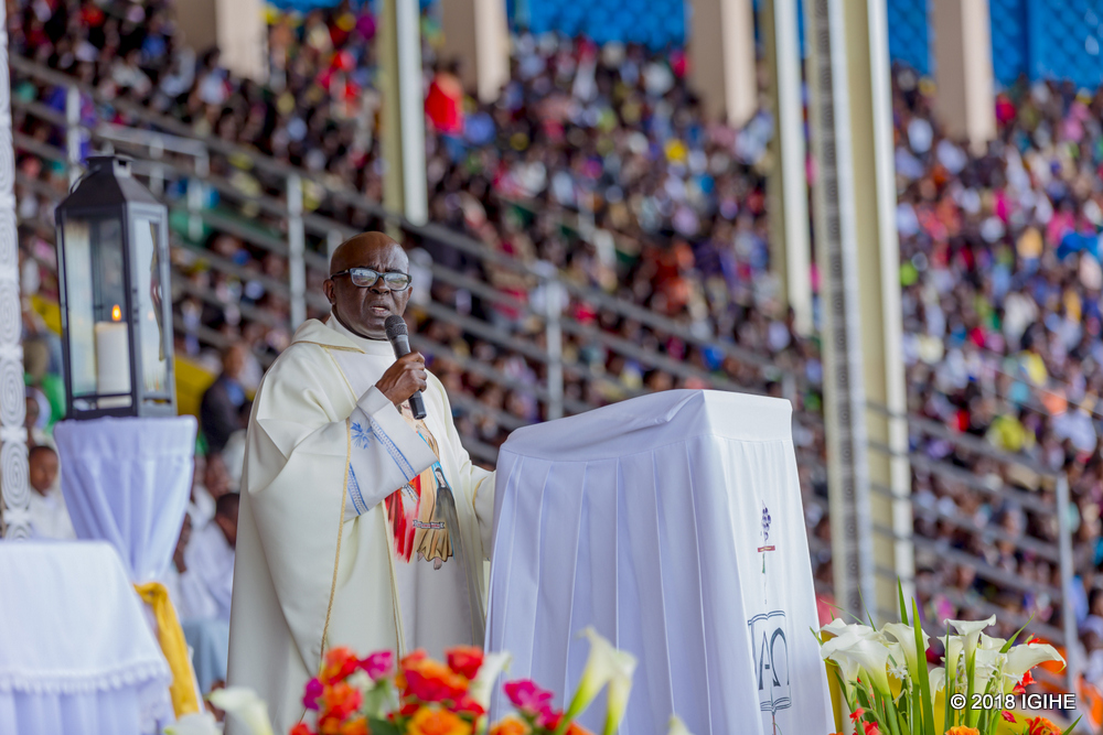Fr Ubald Rugirangoga led the prayer