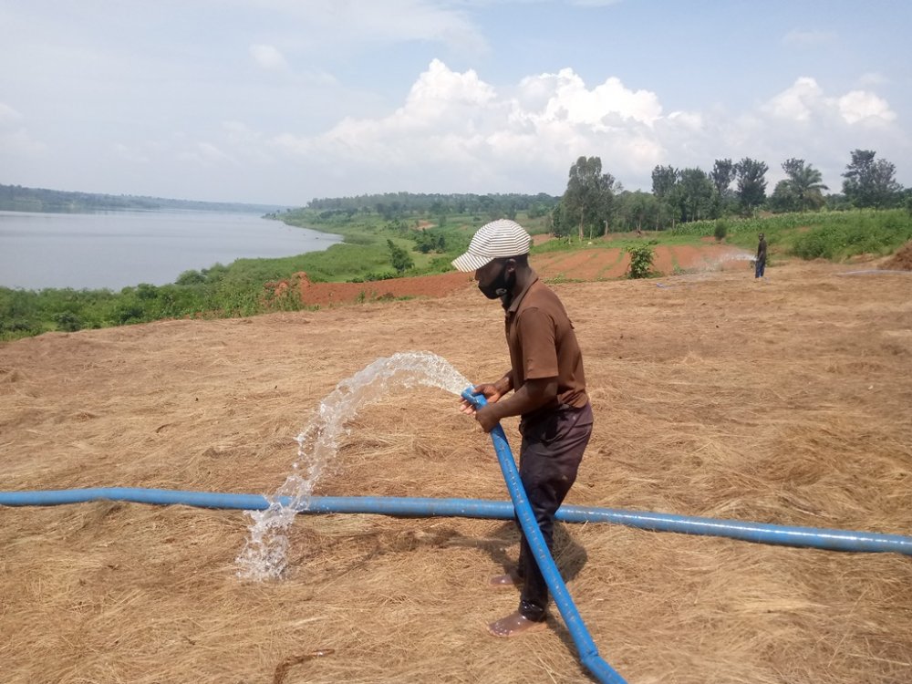 Farmers have been struggling to water their crops despite the presence of a surrounding Lake Mugesera.  