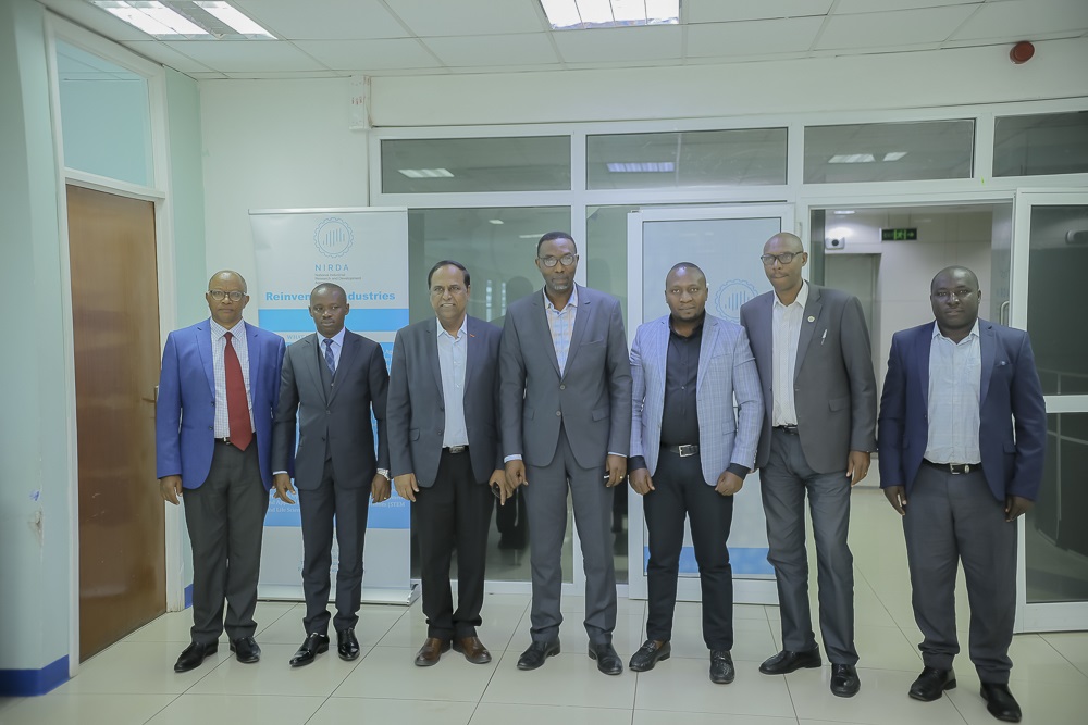 Dr. Rajendran with the Director General of NIRDA in a group photo with participants of discussions paving the way for establishment of herbal medicines manufacturing plant in Rwanda.