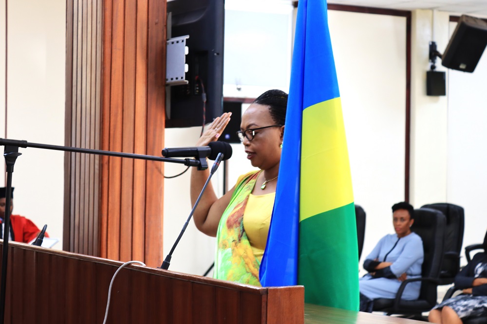 Providence Umurungi has taken oath to assume the role of Chairperson at the National Commission for Human Rights. 