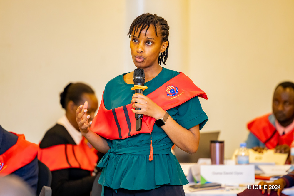 Umwari sharing advantages of the training.