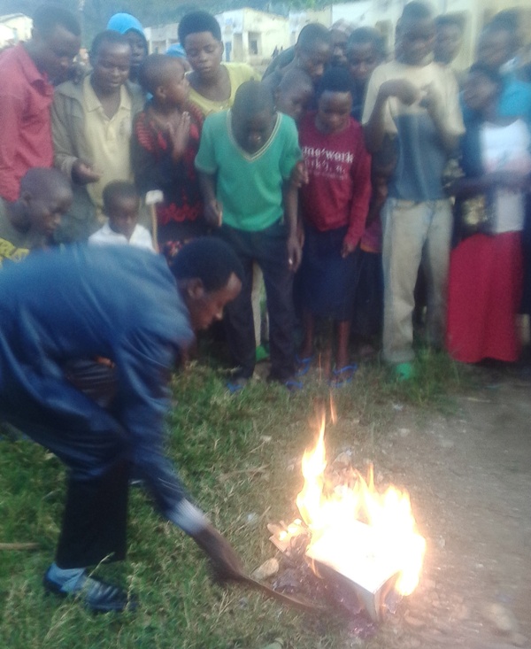 UDEPER leaders burning witchery