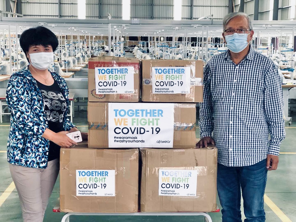 Face masks were donated to vulnerable residents in four districts.  