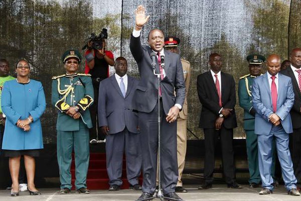 President Uhuru Kenyatta at National Youth Service College in Gilgil on December 20, 2016.
