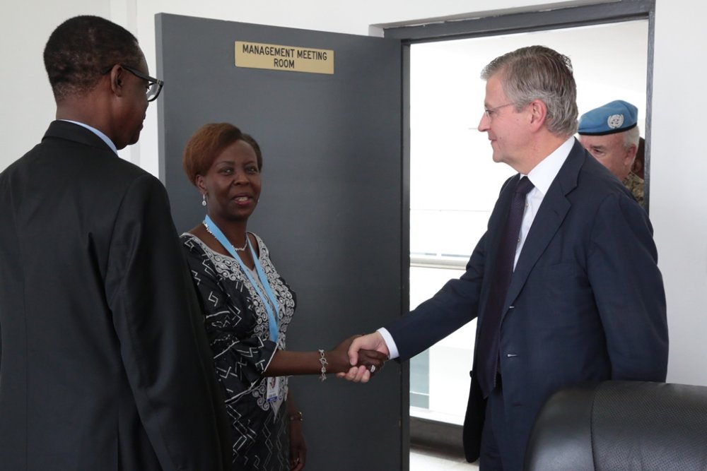 Minister of Foreign Affairs, Cooperation and East African Community, Louise Mushikiwabo with (UN) Under Secretary General for Peacekeeping Operations, Jean-Pierre Lacroix