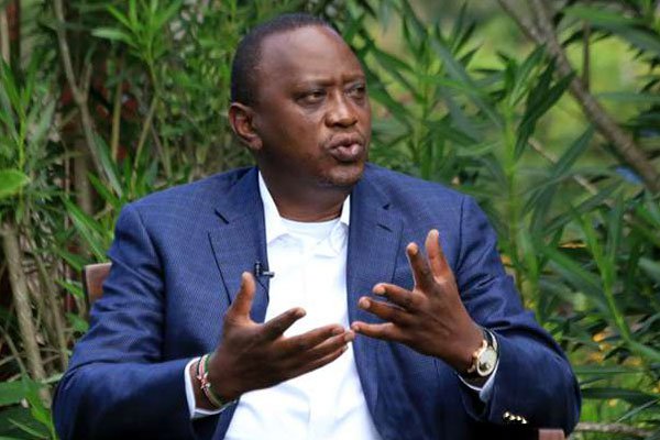 President Uhuru Kenyatta answers questions during a press conference at Sagana State Lodge in Nyeri county on January 22, 2017.