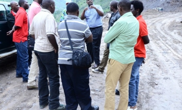 Partners standing on the new constructed road