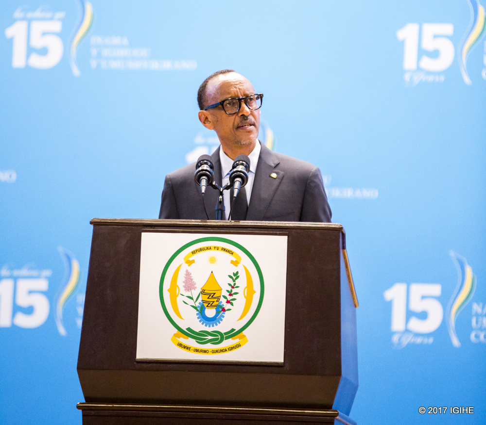 kagame addressing participants while opening the 15th Umushyikirano