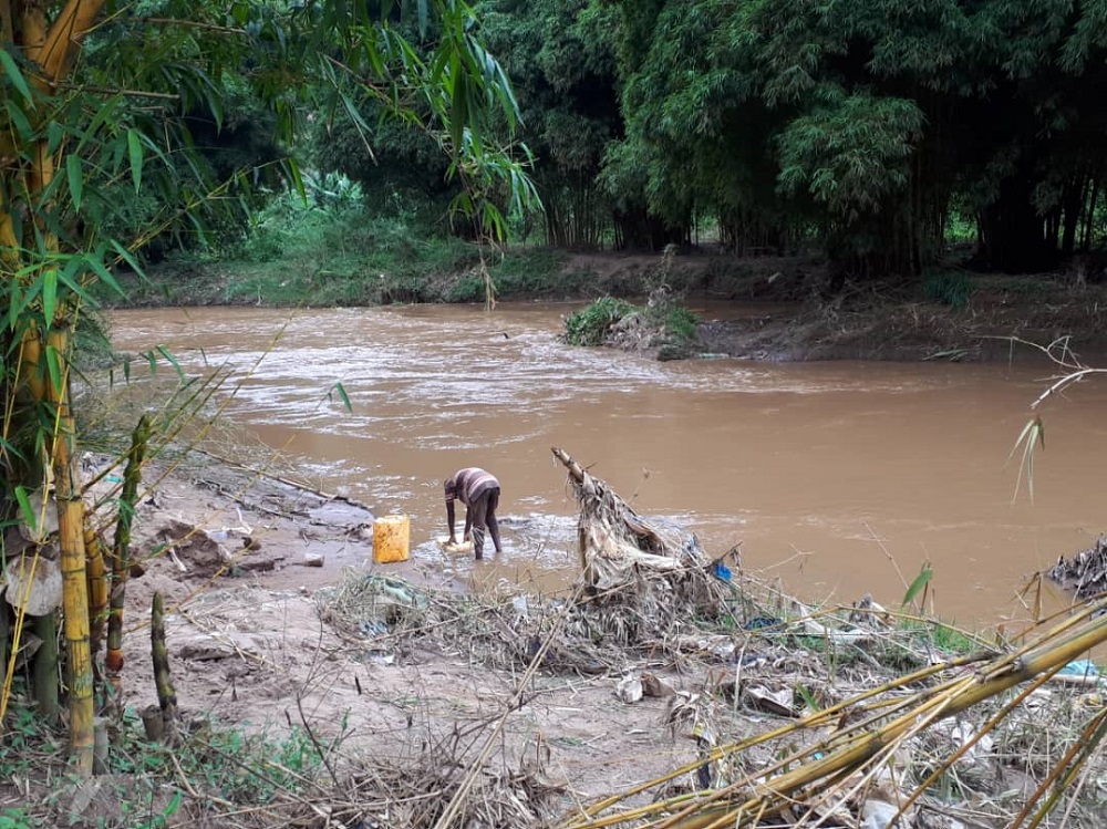Residents have been fetching dirty marshland water.