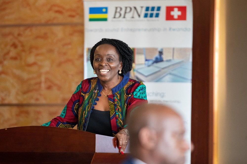 Alice Nkulikiyinka, the Country Director of BPN Rwanda, highlighted offered program hones entrepreneurial skills of beneficiaries. 