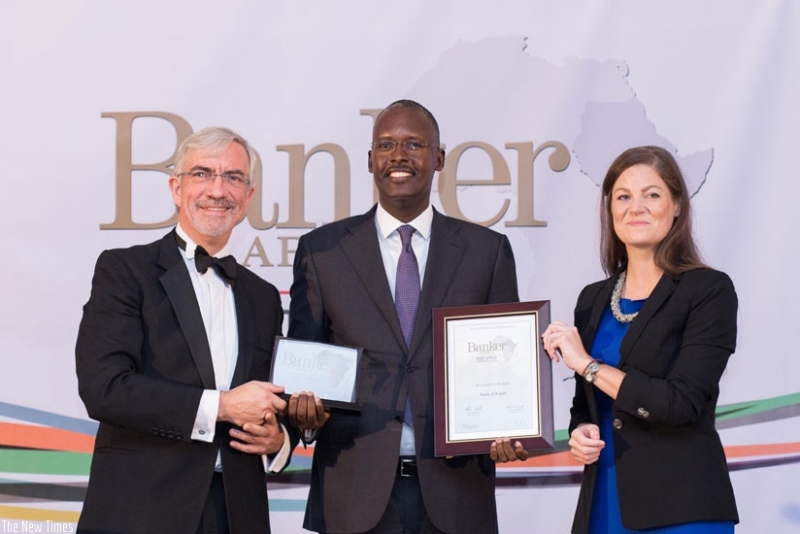 Patrick Masumbuko, the BK chief representative officer at the Nairobi Office receiving the award