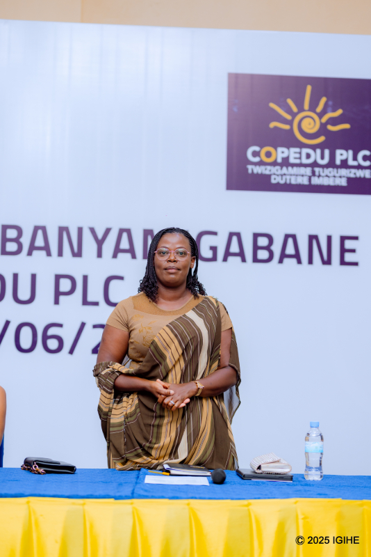 Vestine Nyiraneza, Chairperson of the Board of Directors, praised the institution’s strong performance, noting that 95% of COPEDU PLC’s 2024 goals had been successfully met.