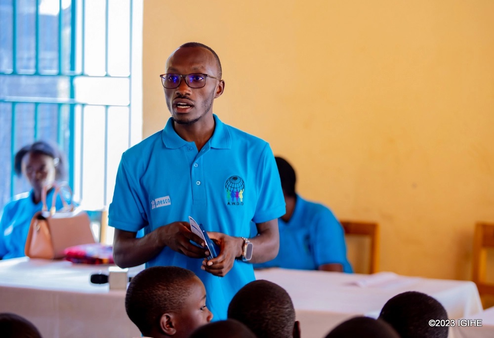 Nsengimana Rafiki Justin heading Happy Family Rwanda delivered a talk on reproductive health. 