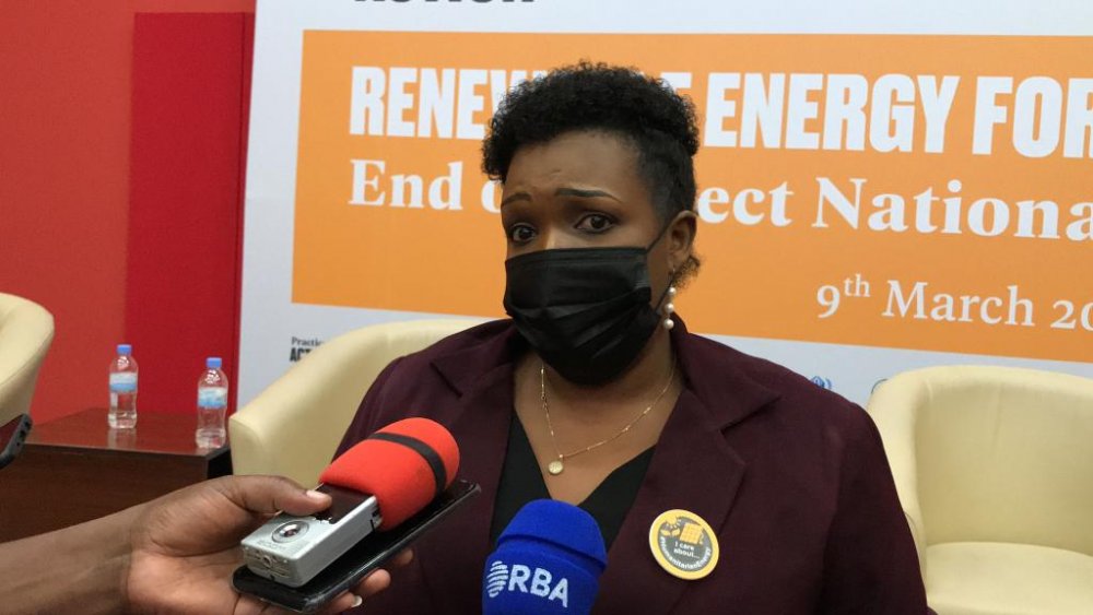 The Country Manager of Practical Action Rwanda, Denyse Umubyeyi. 