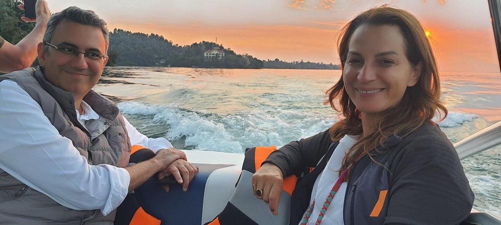 The Chairman and CEO of Doğuş Hospitality & Retail Group, Eryigit (right) Umur visiting attractive features of Karongi District.