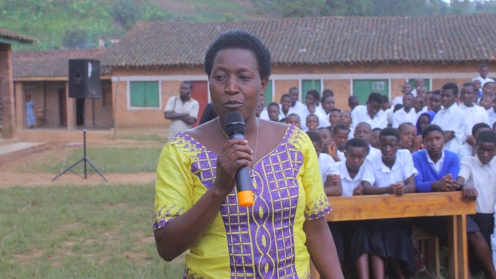 The headmistress of Groupe Scolaire Kavumu