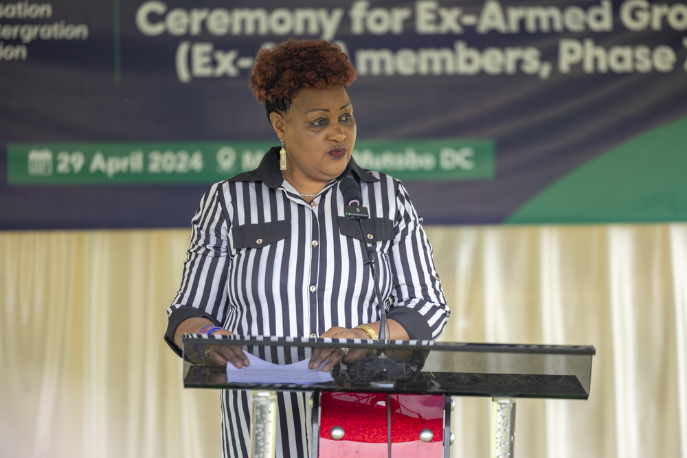 Valérie Nyirahabineza, the Chairperson of the National Commission for Demobilization and Reintegration.
