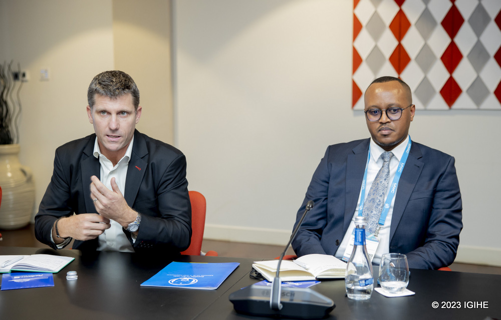Karake Julius, the Country Manager for SPENN in Rwanda (right) said that they want is to see every Rwandan comfortable in accessing and paying for services through technology.
