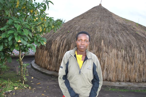 Mukandayisenga Drocelle,a daughter of former poacher employed at Iby'Iwacu Cultural Village.