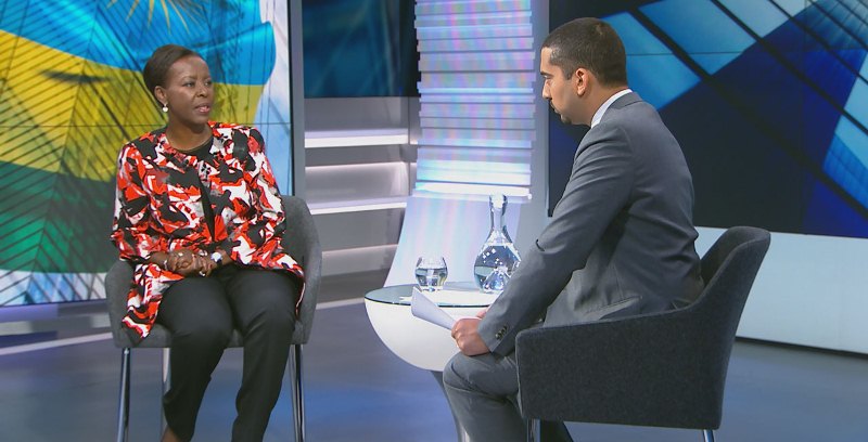 Rwanda's Minister of Foreign Affairs ,Louise Mushikiwabo in an interview with Al Jazeera journalist Mehdi Hasan