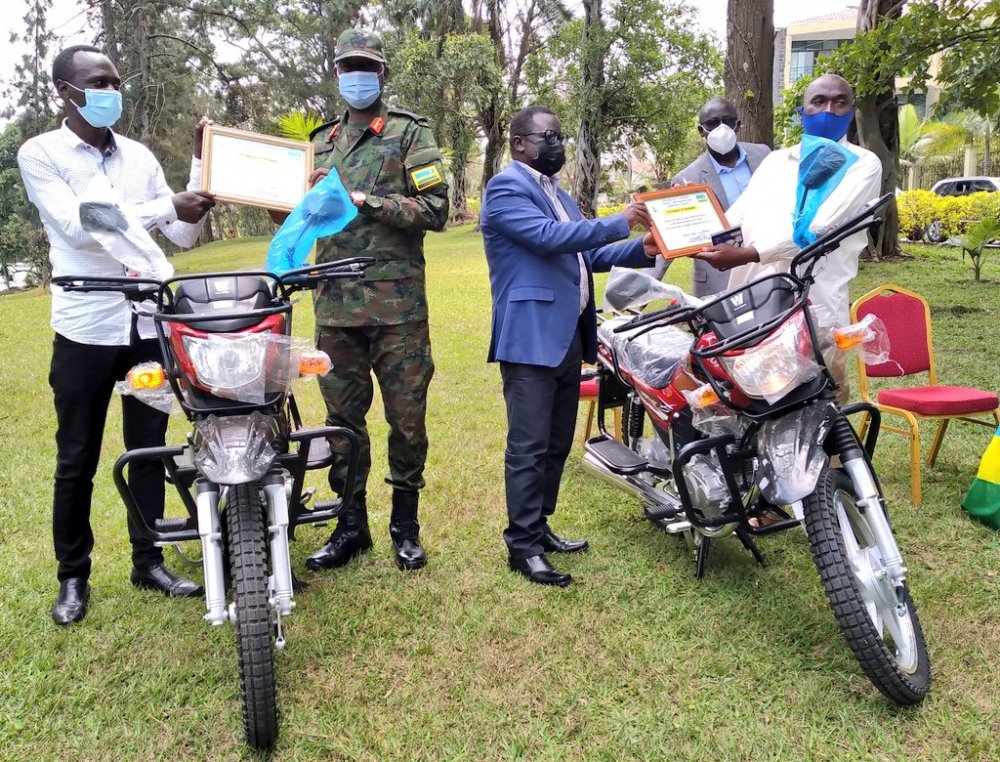 The outstanding cells include Karambo in Kanama sector and Nsherima in Bugeshi sector which received two motorbikes worth Rwf2,924,000.  
