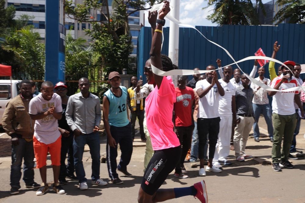 Uwineza Hanani won in the female category of the Duathlon Challenge