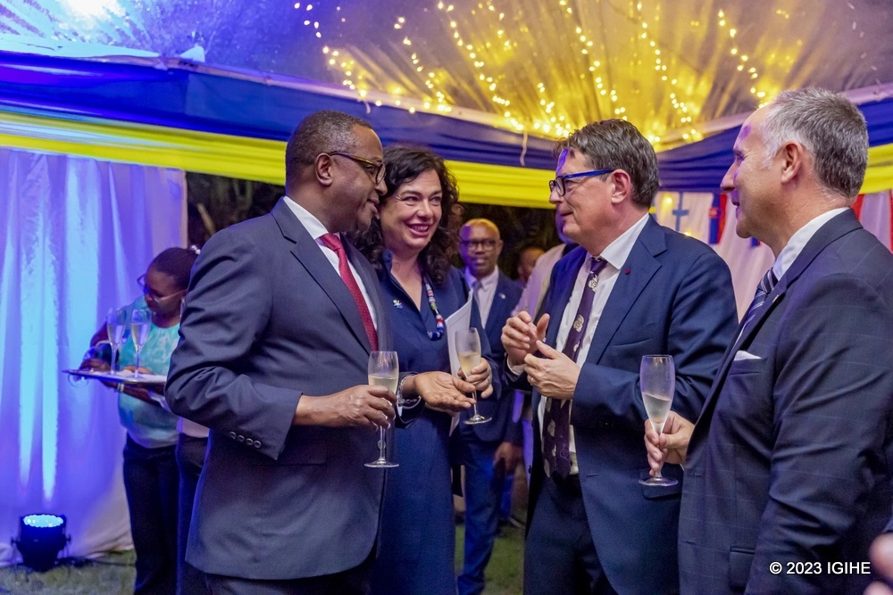 Dr. Biruta interacting with European diplomats accredited to Rwanda at the event. 