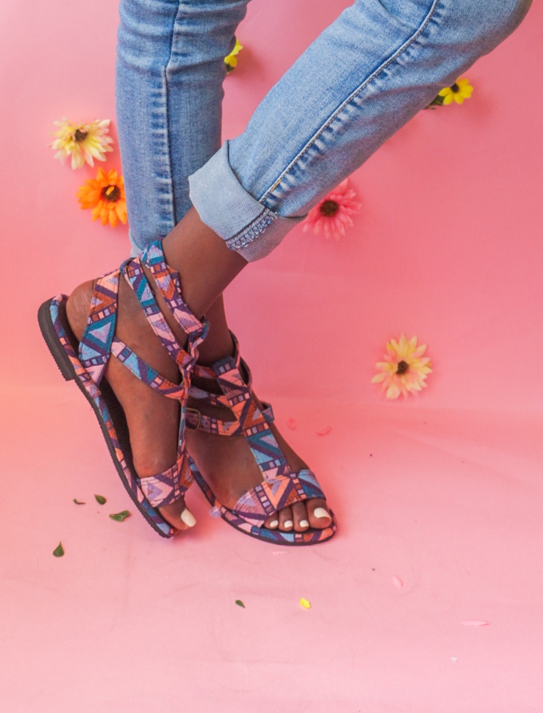 Uzuri K&Y sandals are made in Rwanda using local materials