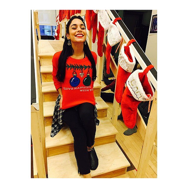 Vanessa Hudgens gave us a peek at her too-cute holiday sweater