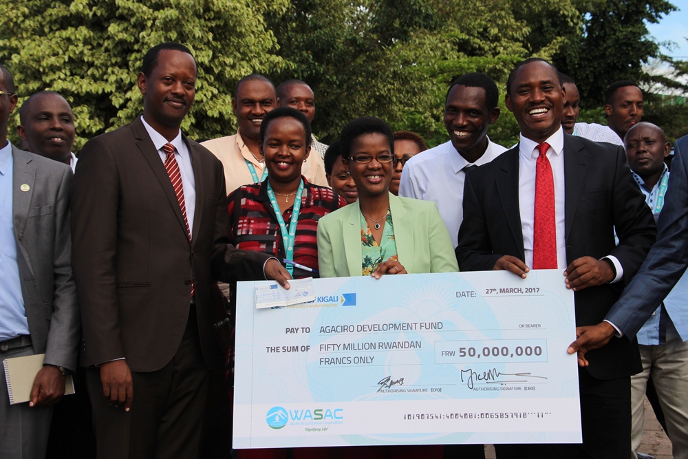The Water and Sanitation Corporation (WASAC) raised and donated Rfw 50 million to Agaciro Development fund (AgDF) yesterday.
