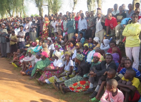 Residents of Runda and Rugalika Sectors attend the inaugration of the water facility on Tuesday.