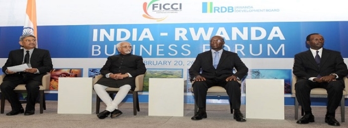 India Vice President Hamid Ansari with Prime Minister Anastase Murekezi during the recent visit to Rwanda. 