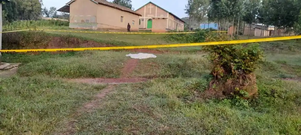 The place where the suspected murderer has been shot dead. 